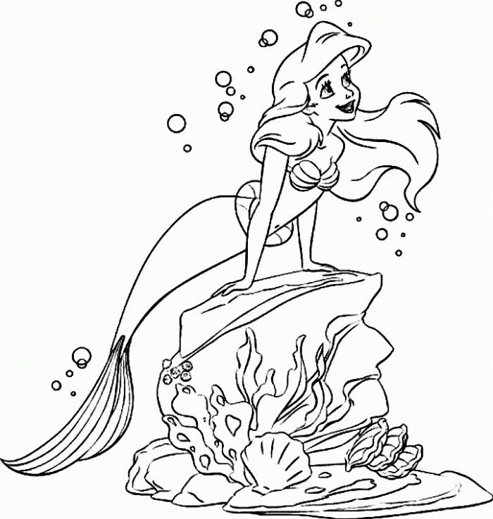 Cool Ariel The Mermaid 3 Coloring Page