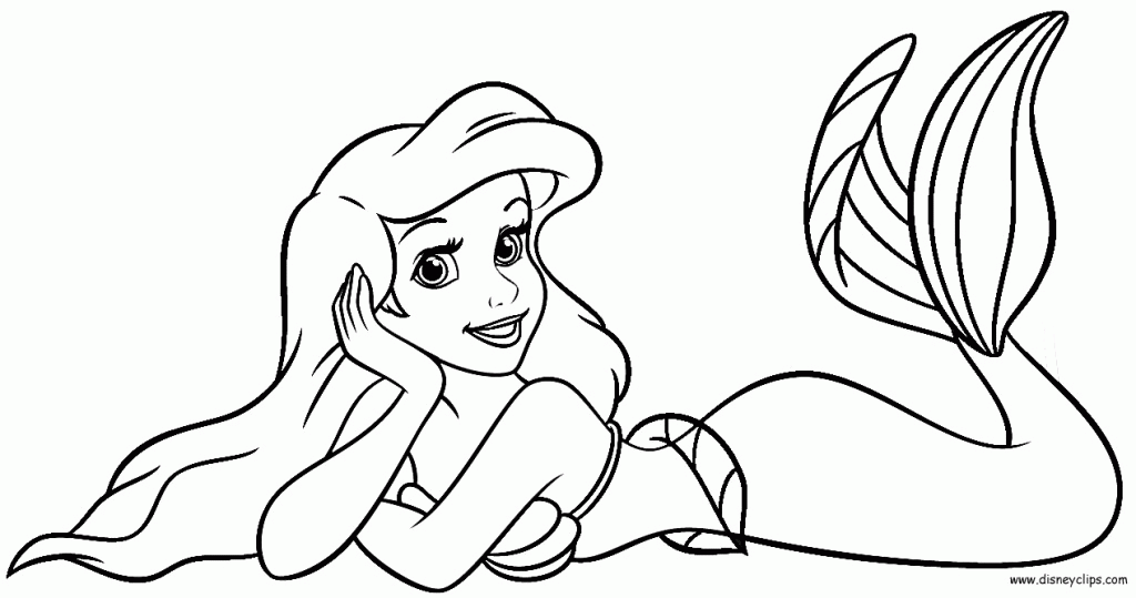 Ariel The Mermaid To Rest For Kids Coloring Page