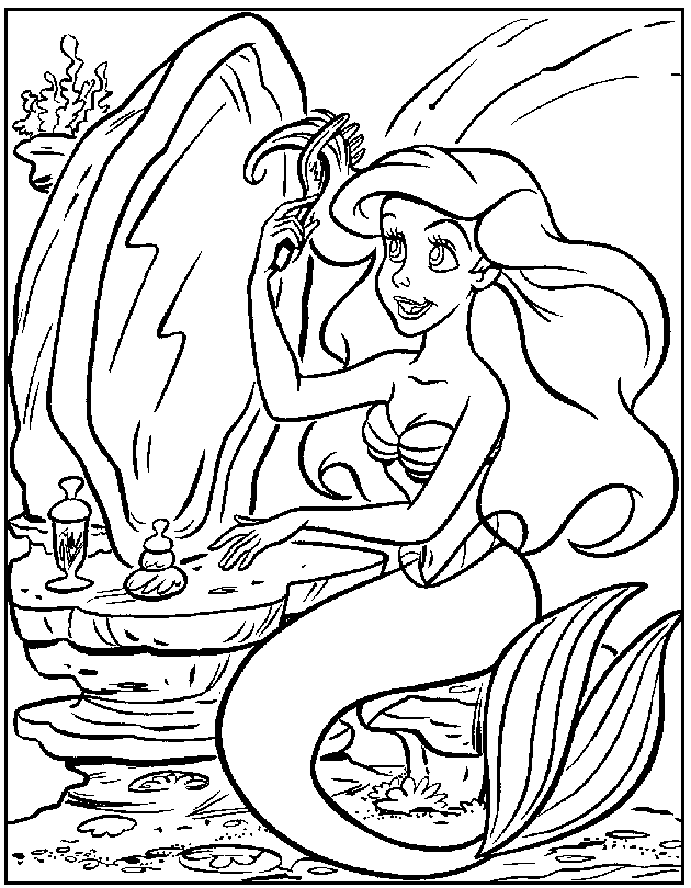Cool Ariel The Mermaid 7 Coloring Page
