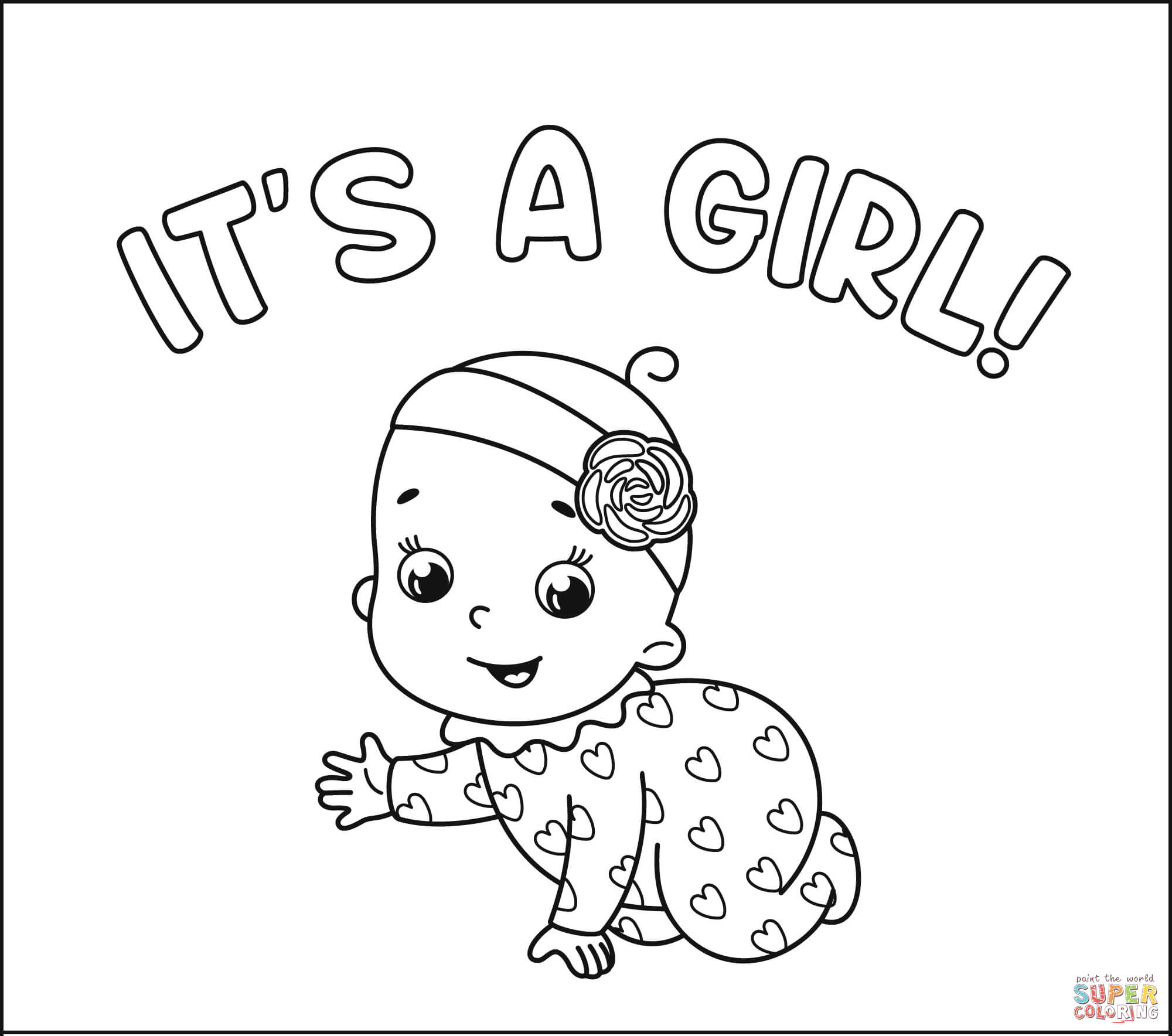 Baby Girls 1 For Kids Coloring Page