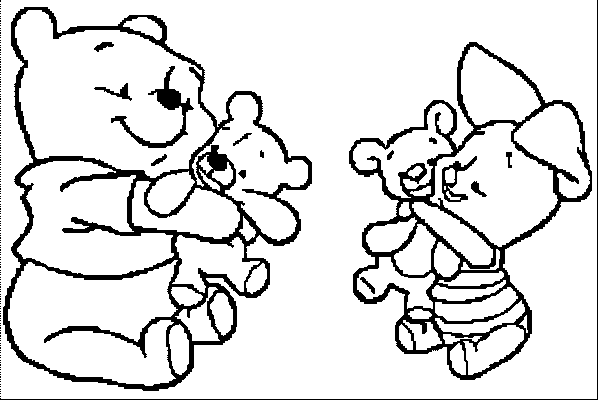 Family Baby Winnie The Pooh Cool Coloring Page