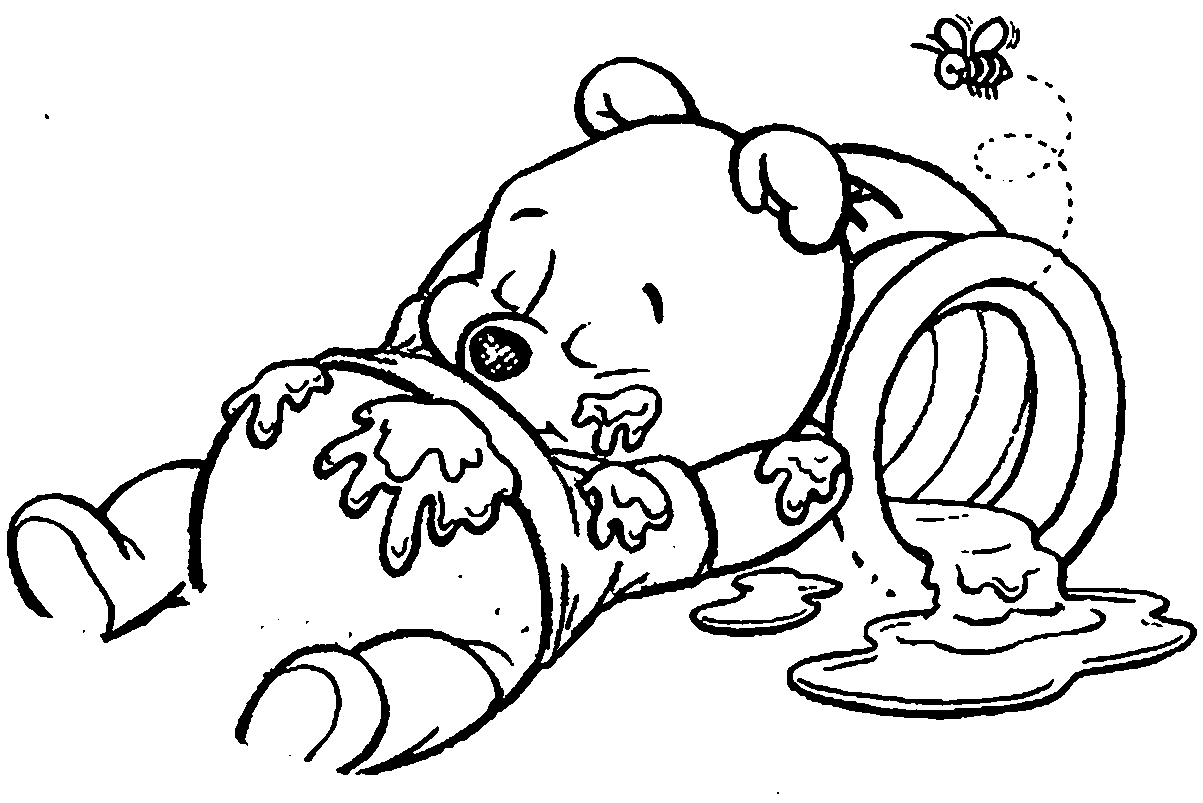 Cool Baby Winnie The Pooh Sleeping Coloring Page