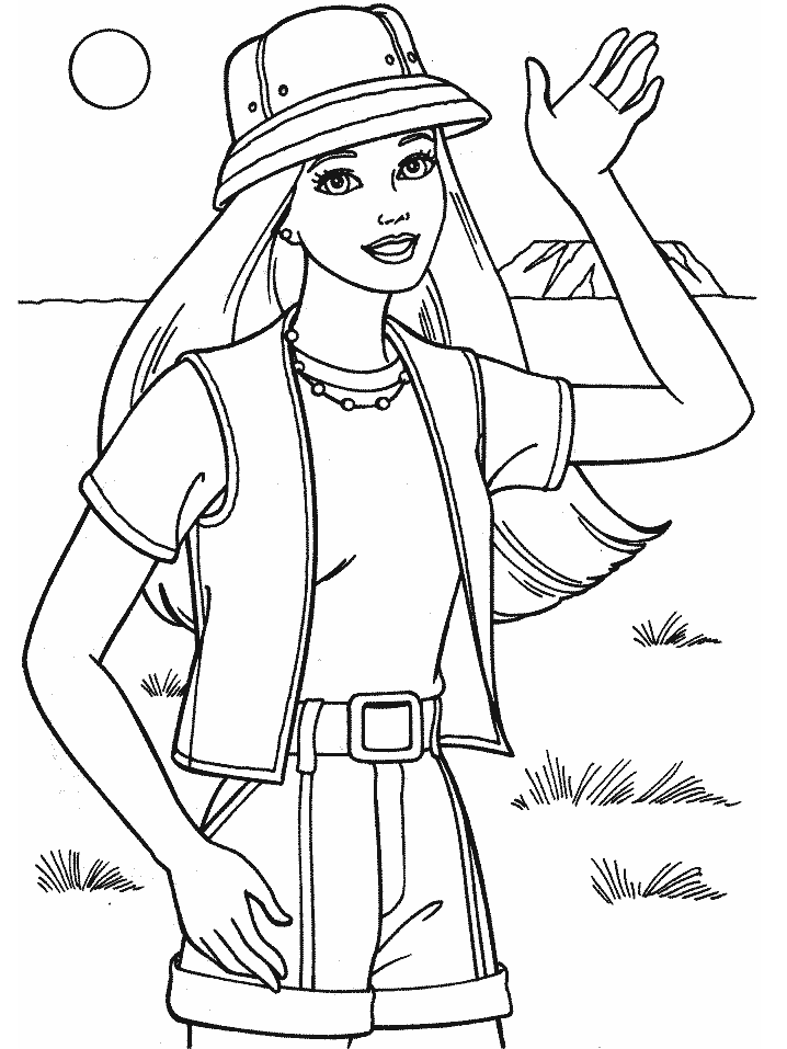 Barbie 3 Cool Coloring Page