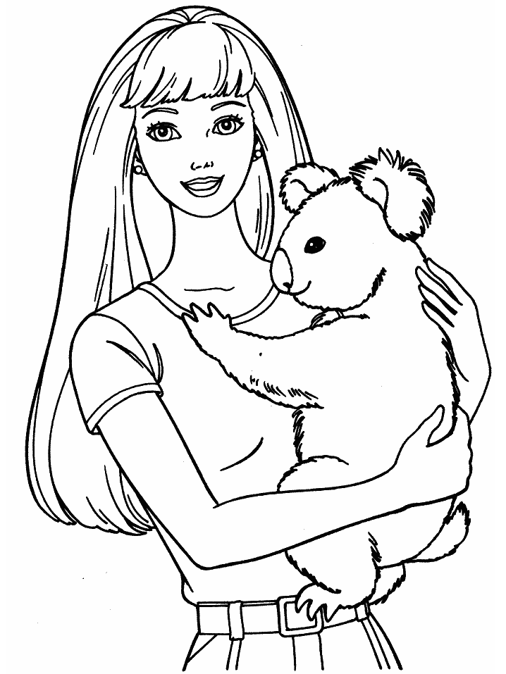 Barbie 6 For Kids Coloring Page