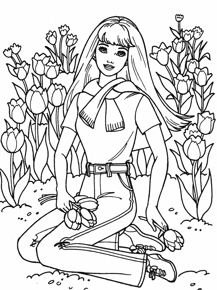 Barbie 9 Cool Coloring Page
