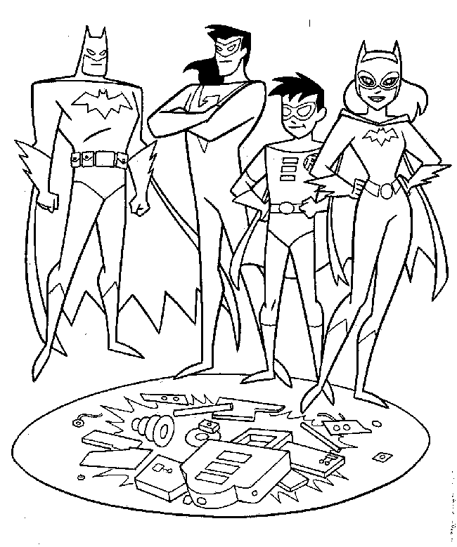 Four Batman Beyond Coloring Cool Coloring Page