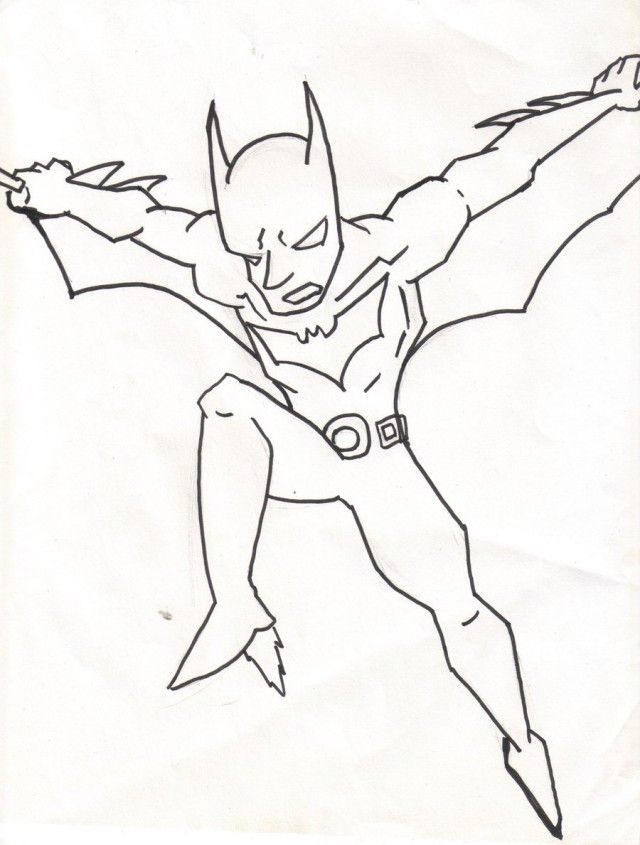 Batman Beyond Alone Coloring For Kids Coloring Page