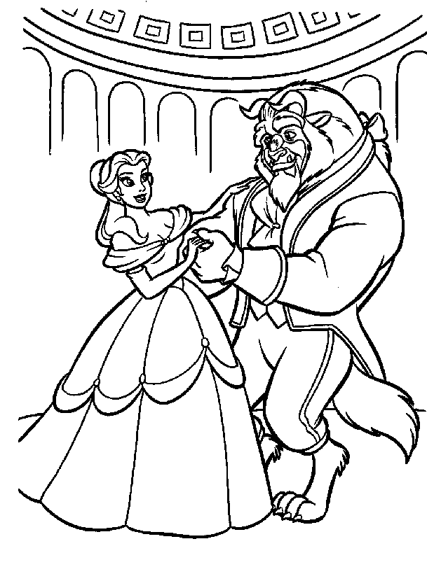 Cool Belle Princess And Big Fairy Coloring Page