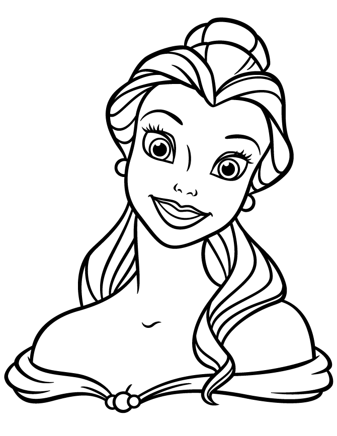 Cool Belle Princess With Smile Coloring Page