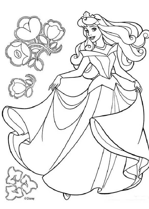 Belle Princess And Long Dress Cool Coloring Page