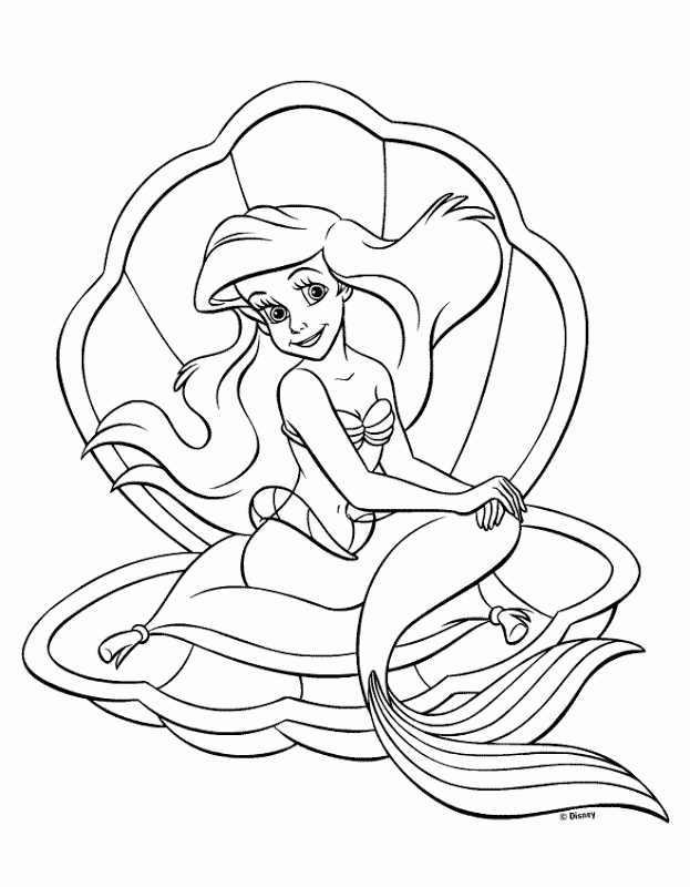 Belle Princess As Mermaid For Kids Coloring Page