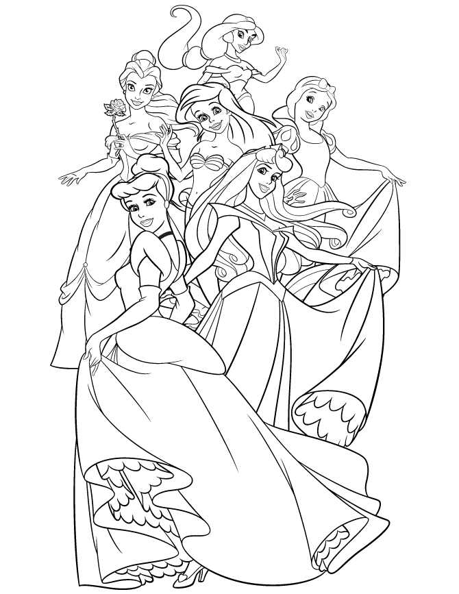 Cool Belle Princess And Her Friends Coloring Page