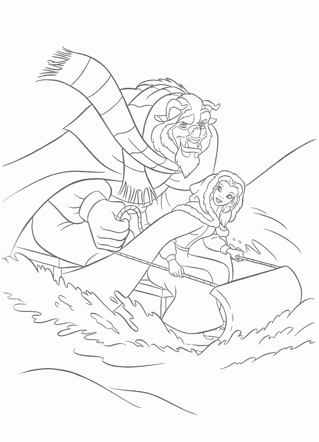 Belle Princess And Father Cool Coloring Page