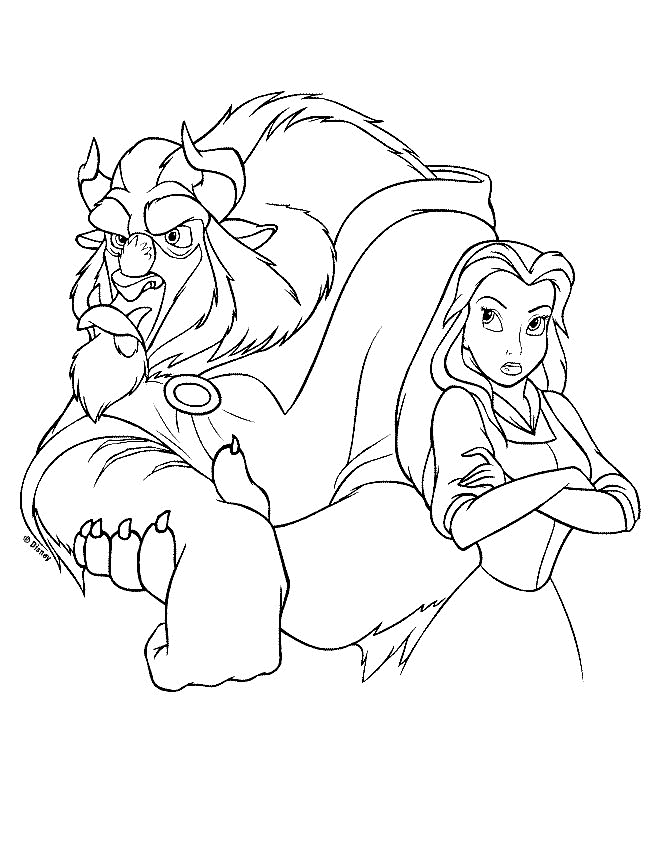 Nice Belle Princess And Big Fairy Cool Coloring Page