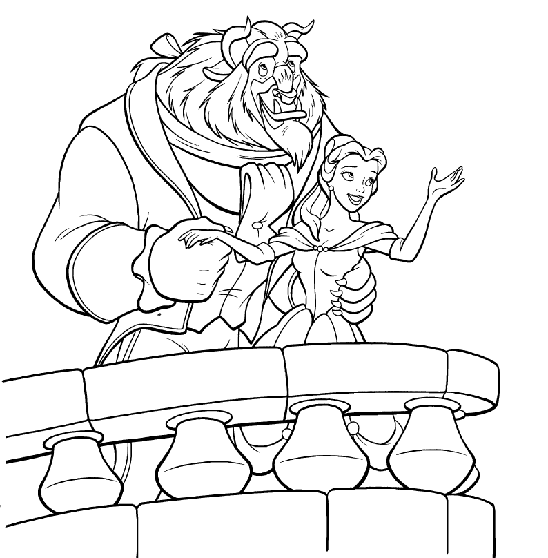 Belle Princess And Giant Fairy Cool Coloring Page