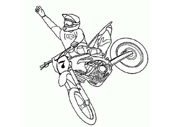 Biker Riding Bicycle Cool Coloring Page