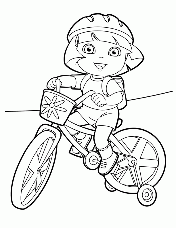 Baby Ride Bicycle For Kids Coloring Page