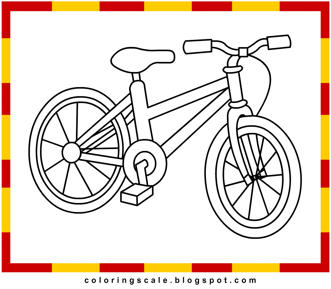 Cool Bicycle For Kids And Printable Coloring Page