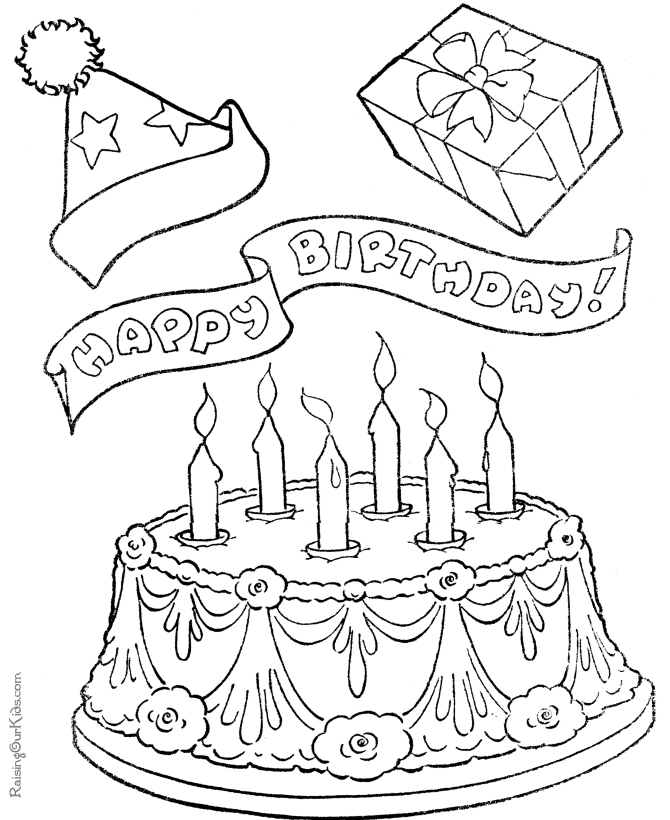 Birthday Cake 15 Cool Coloring Page