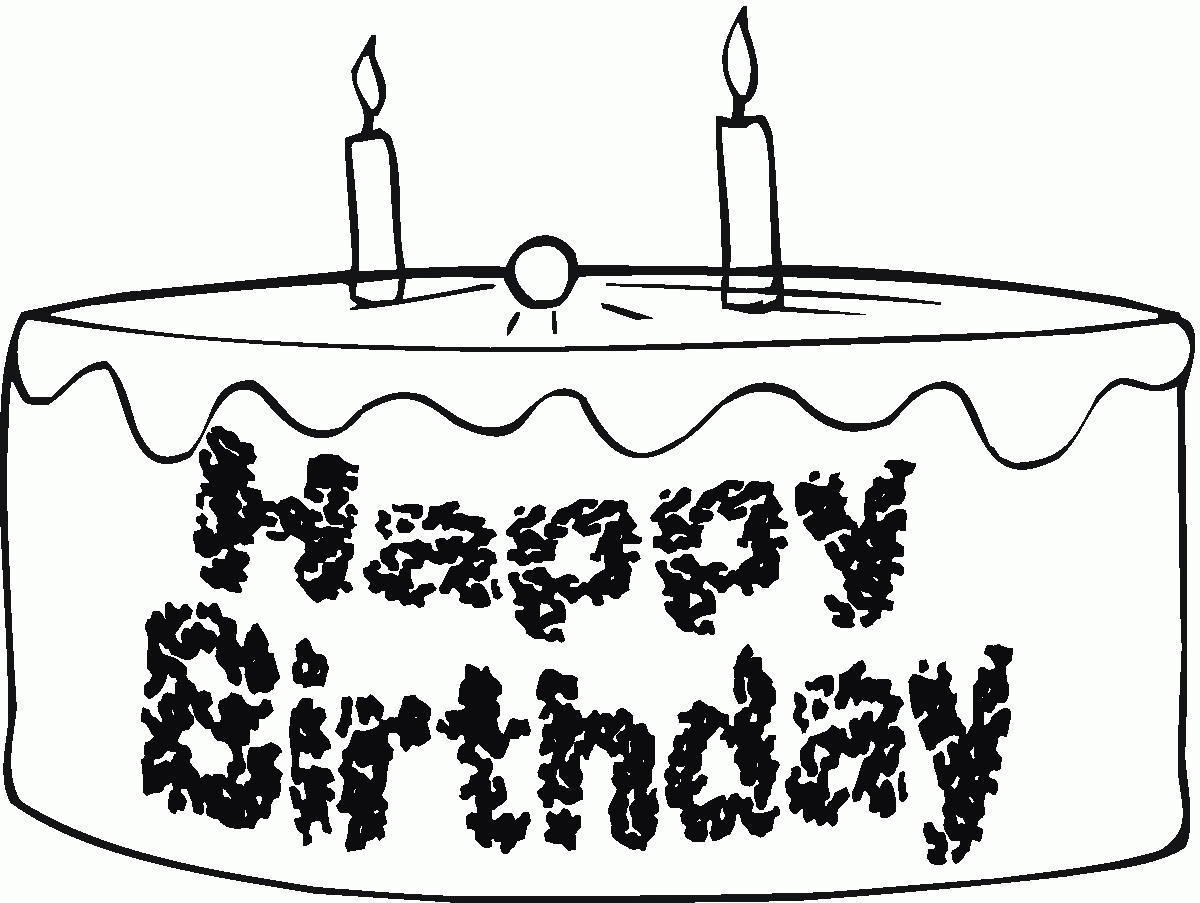 Birthday Cake For Two Years Old For Kids Coloring Page