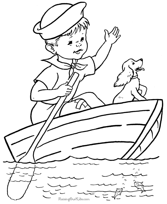 Boat 1 For Kids Coloring Page