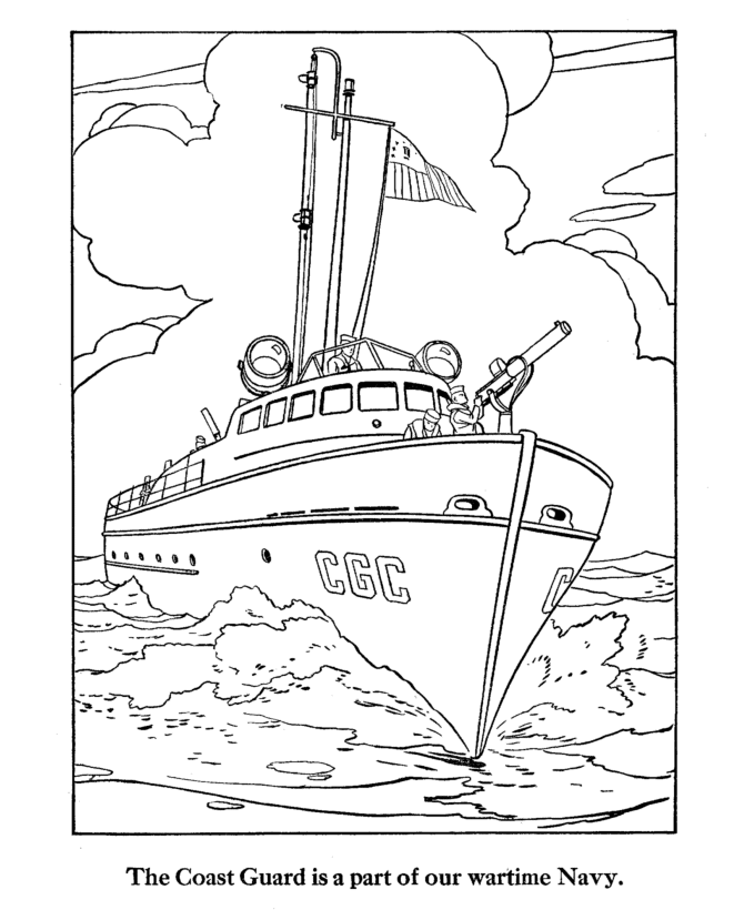 Boat 13 For Kids Coloring Page