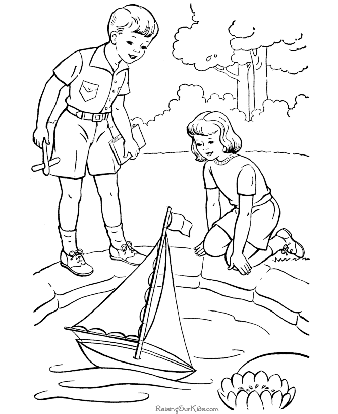 Cool Boat 15 Coloring Page