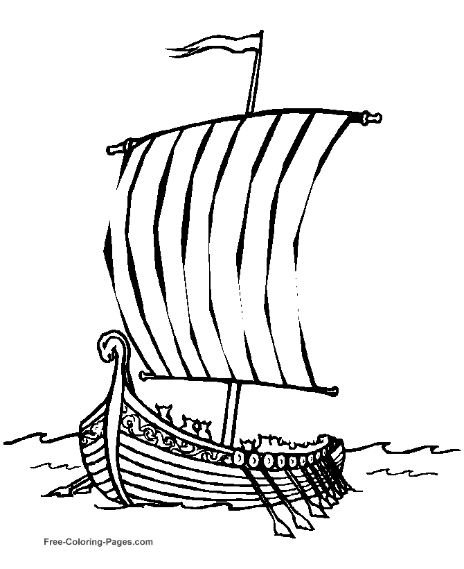 Cool Boat 19 Coloring Page