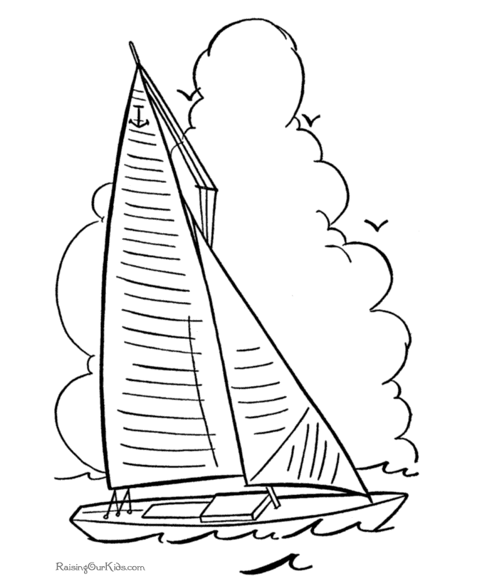 Boat 21 For Kids Coloring Page