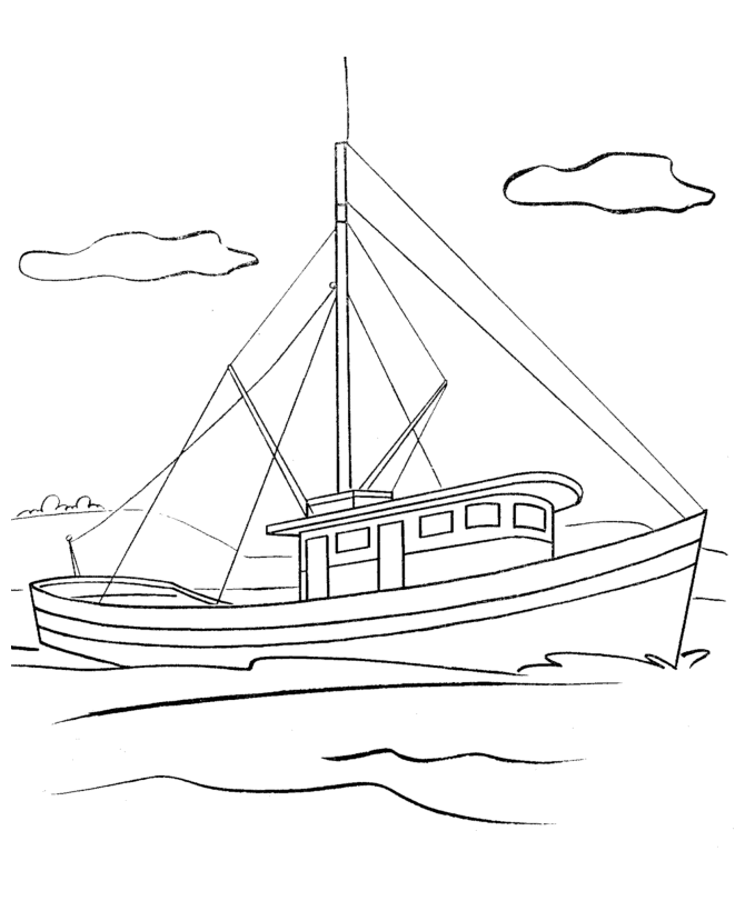 Boat 29 For Kids Coloring Page