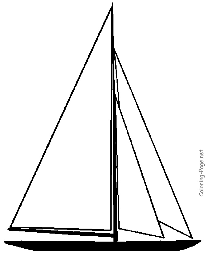Printable Simple Boat Cool Coloring Page