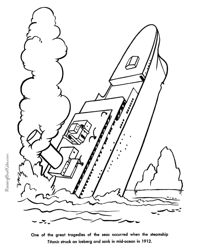 New Simple Boat For Kids Coloring Page