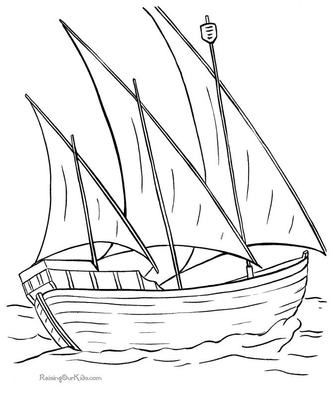 Boat 5 For Kids Coloring Page