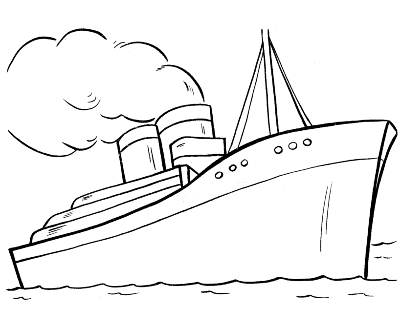 Boat 9 For Kids Coloring Page