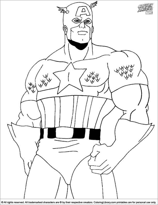 Captain America 1 Cool Coloring Page