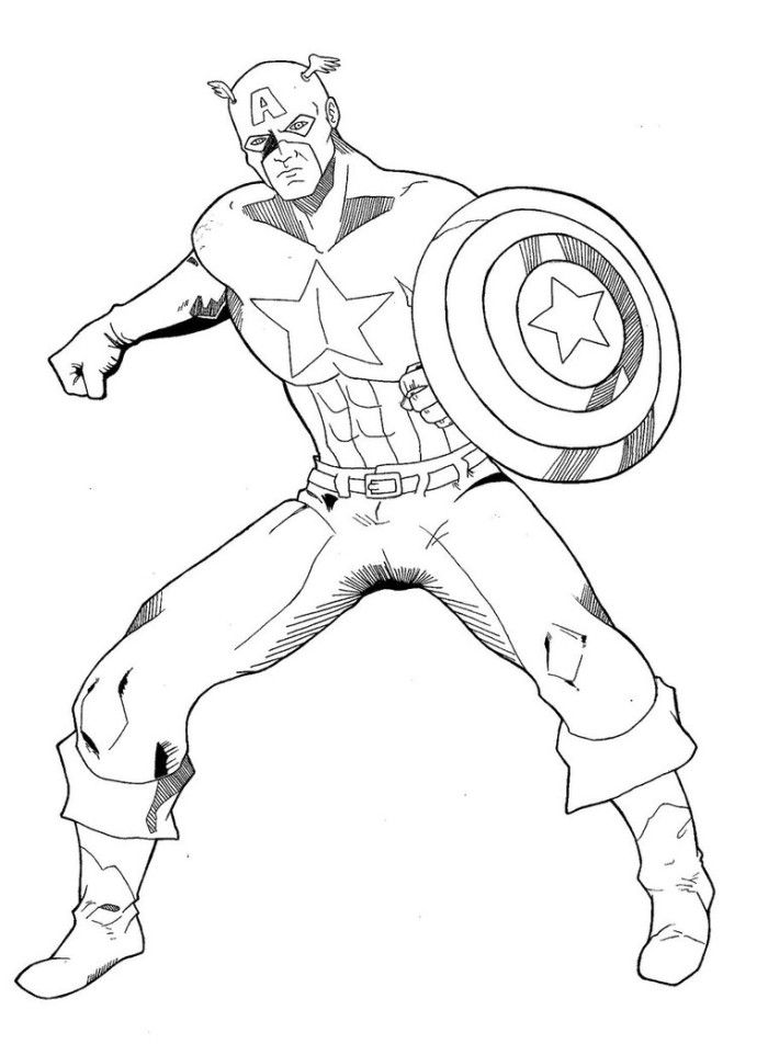 Captain America 13 Cool Coloring Page