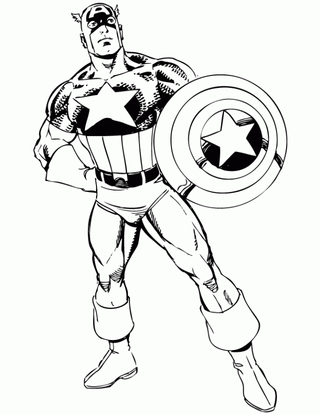 Captain America 14 For Kids Coloring Page