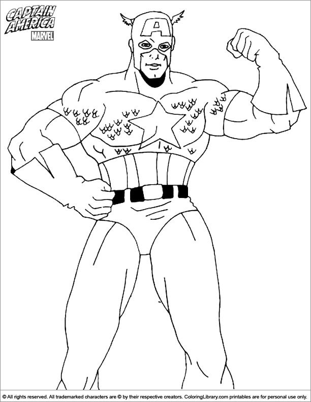 Captain America 15 Cool Coloring Page