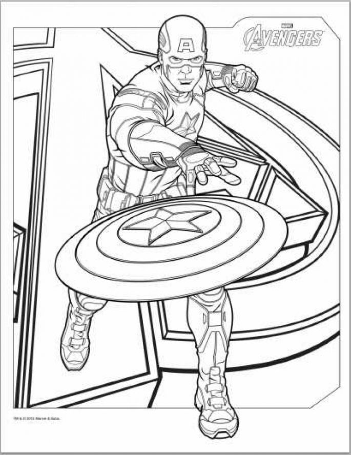 Captain America 18 For Kids Coloring Page