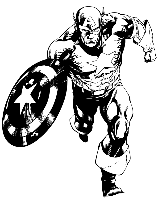 Cool Captain America 20 Coloring Page