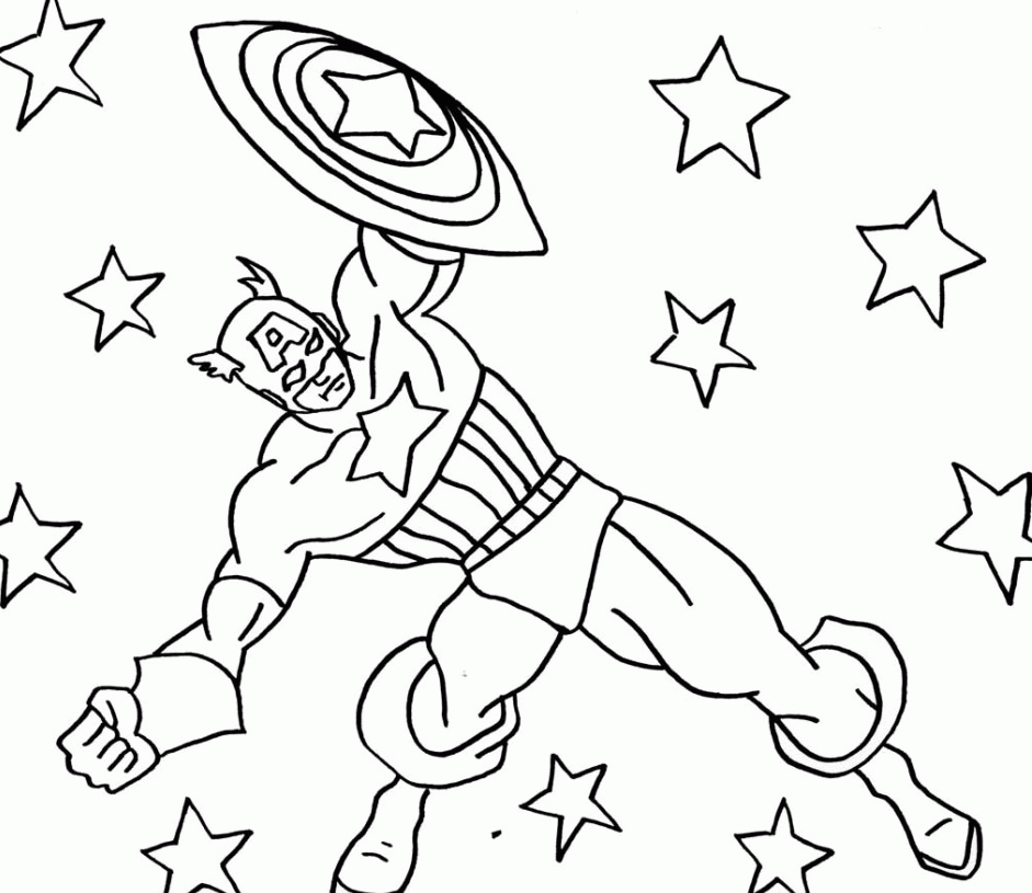 Captain America 21 Cool Coloring Page