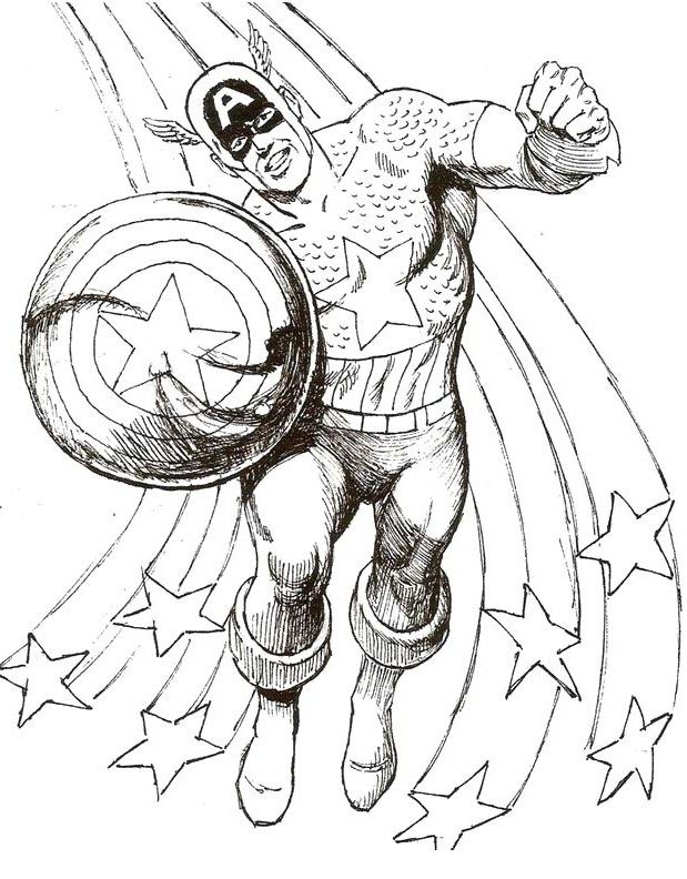 Captain America 33 Cool Coloring Page