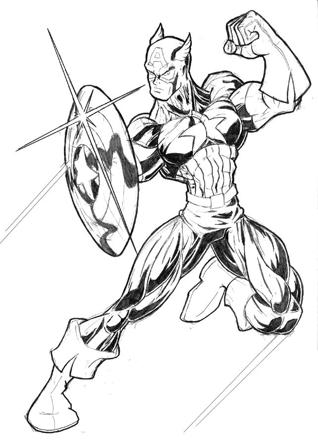 Captain America 43 Cool Coloring Page