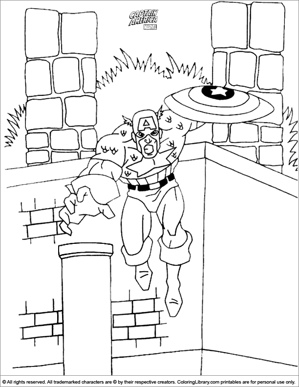 Captain America 46 For Kids Coloring Page