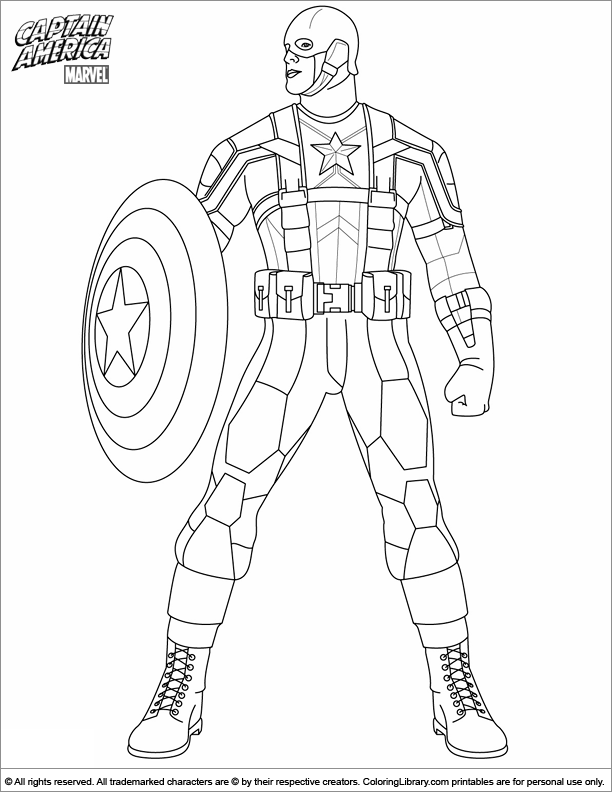 Captain America 5 Cool Coloring Page
