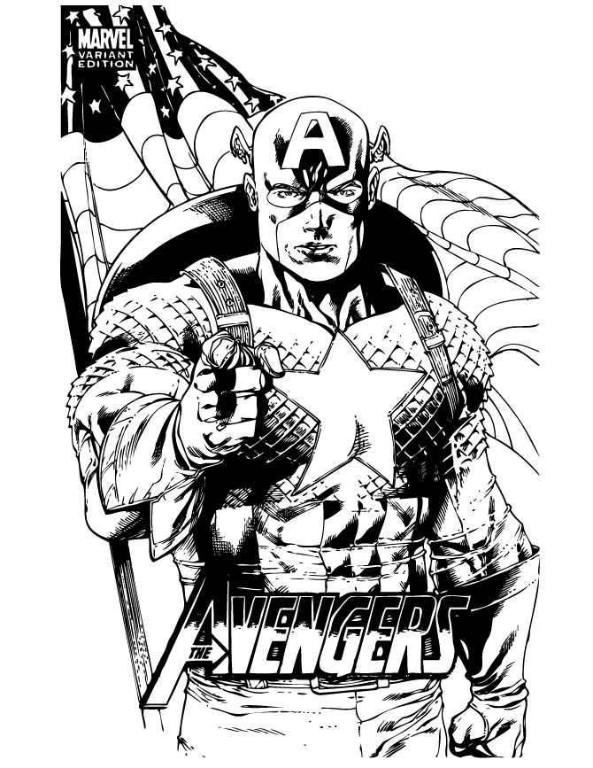 Cool Captain America 8 Coloring Page