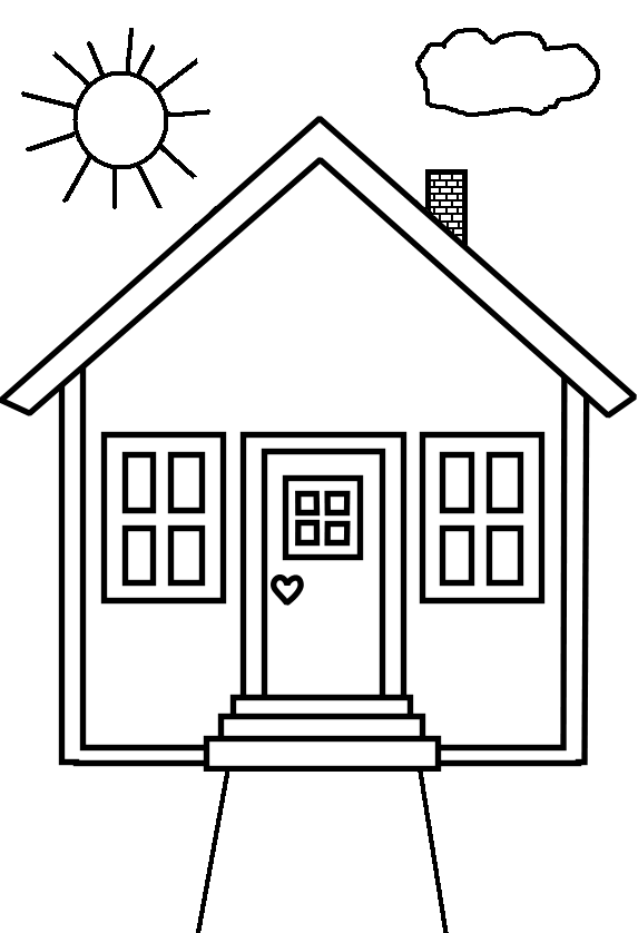Cartoon House 1 For Kids Coloring Page