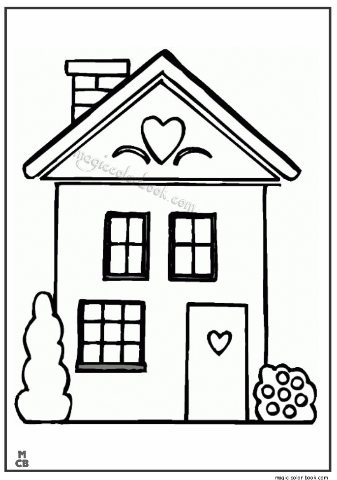 Cool Cartoon House 15 Coloring Page