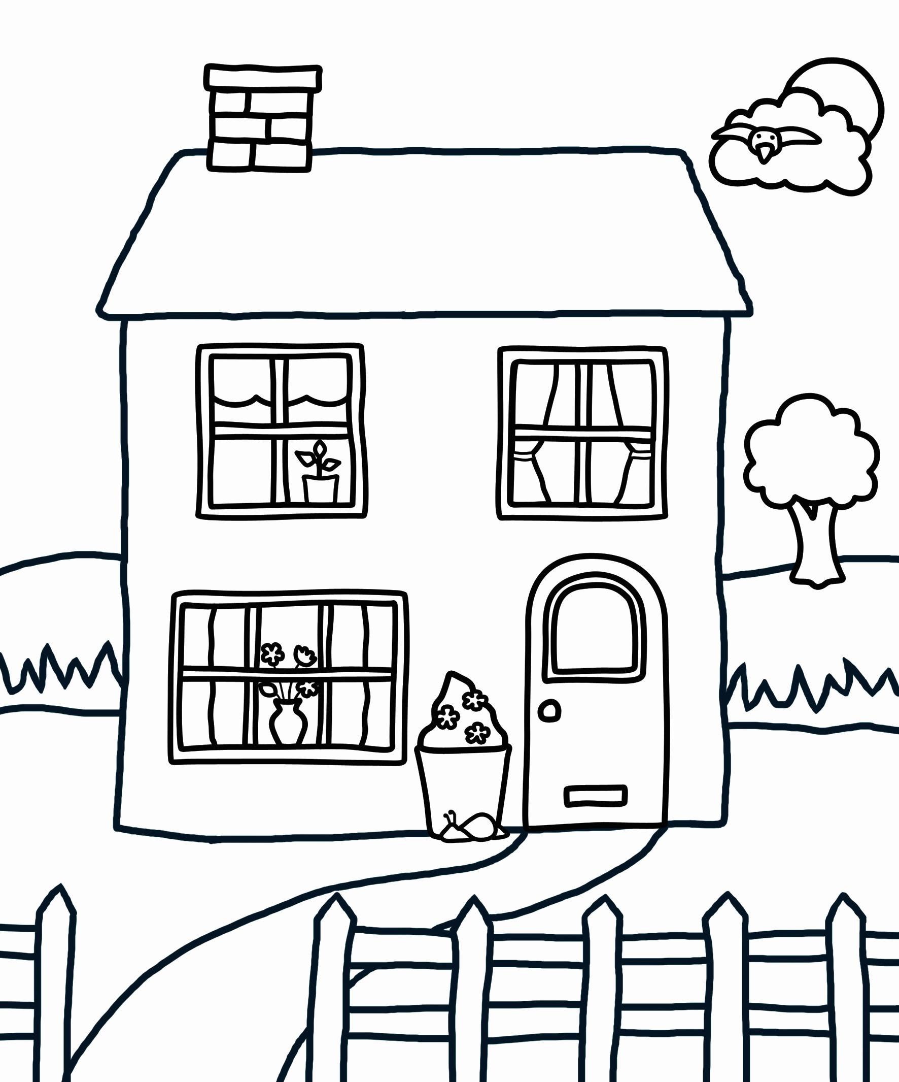 Cool Cartoon House 19 Coloring Page