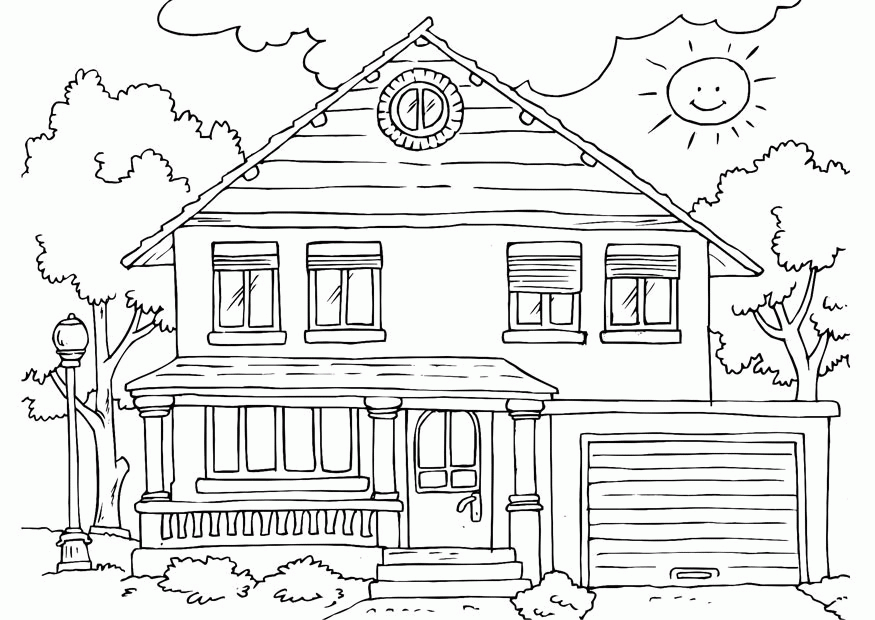 Cool Cartoon House 23 Coloring Page